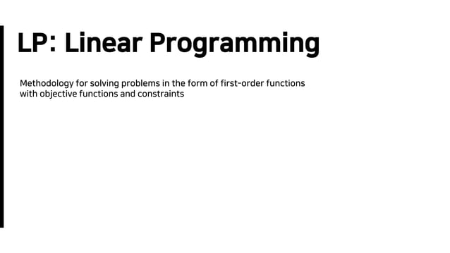 LP(linear programming) Algorithm | PPT