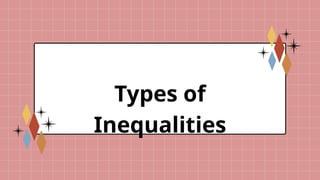 Types of
Inequalities
 