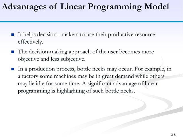 Linear programming - Model formulation, Graphical Method | PPT