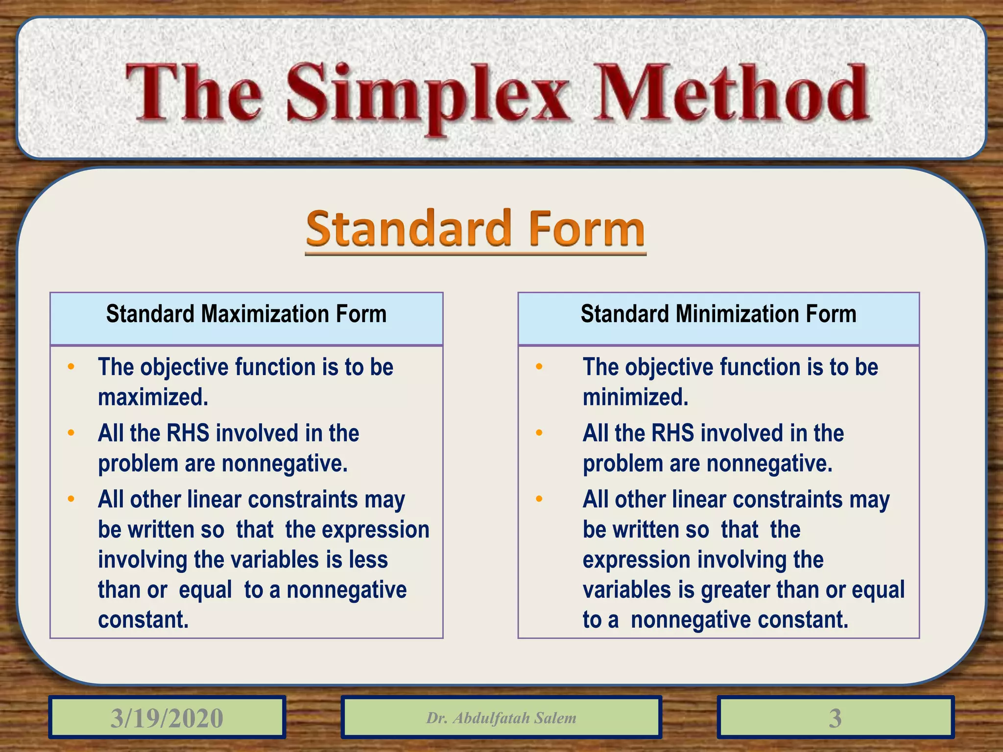 Linear programming simplex method | PPTX