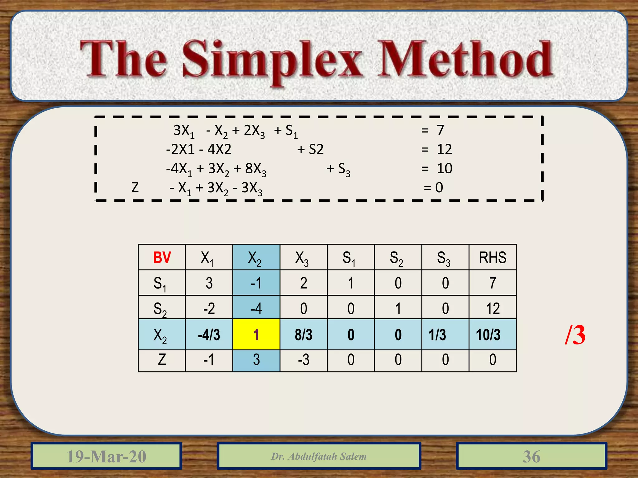 Linear programming simplex method | PPTX