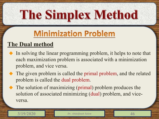 Linear programming simplex method | PPTX