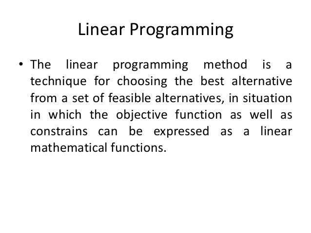 Linear programming