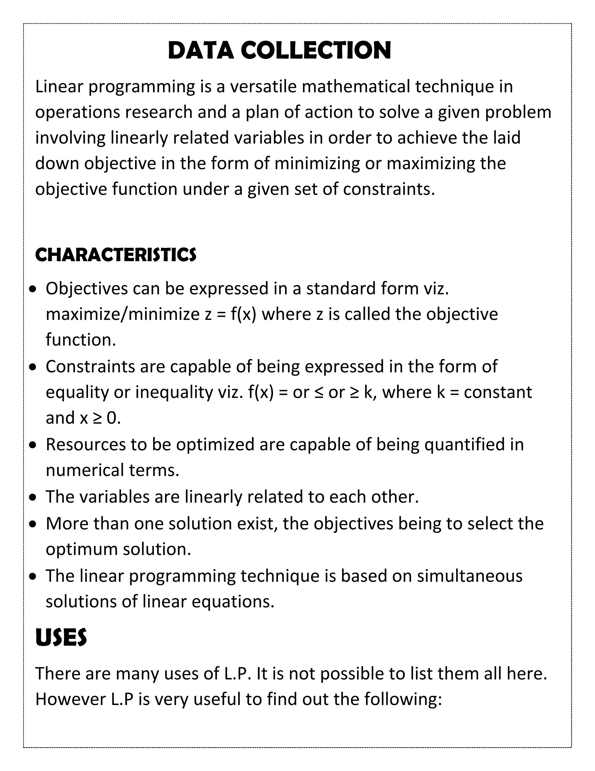 Linear programming class 12 investigatory project pdf
