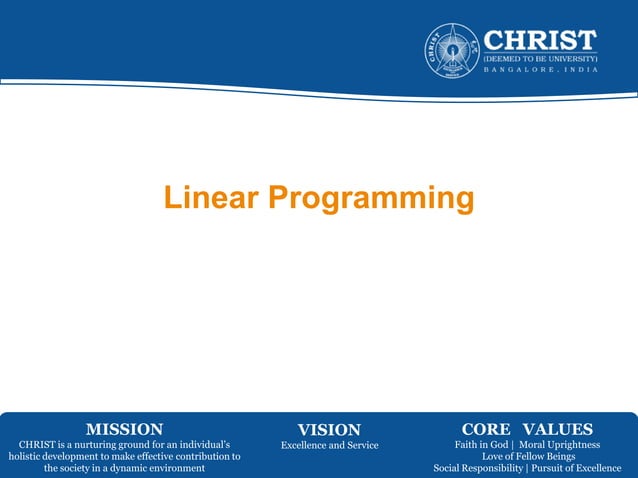 Linear programming-Optimization techniques -Single objective | PPT