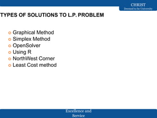 Linear programming-Optimization techniques -Single objective | PPTX