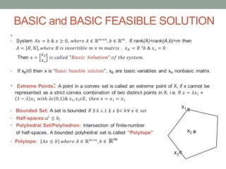 BASIC and BASIC FEASIBLE SOLUTION
•
x1
x2
x3
 