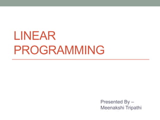 Linear programming ppt