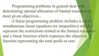 Linear programming problem | PPTX