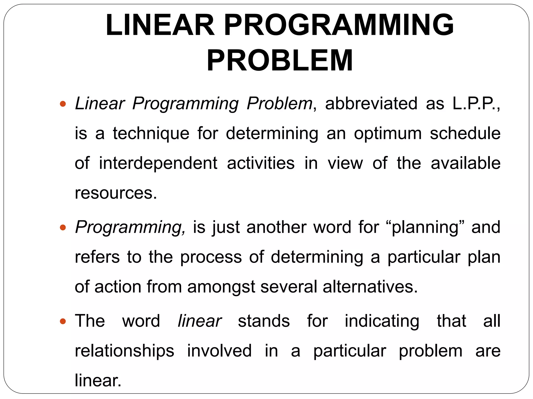 Linear Programming Problem | PPT