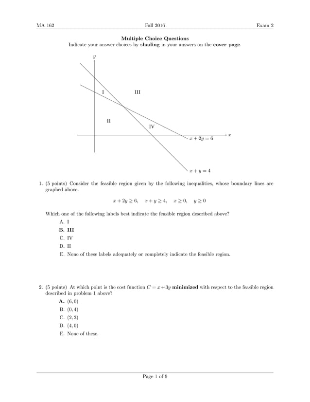 Linear programming problems