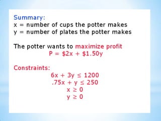 Linear programming review | PPTX