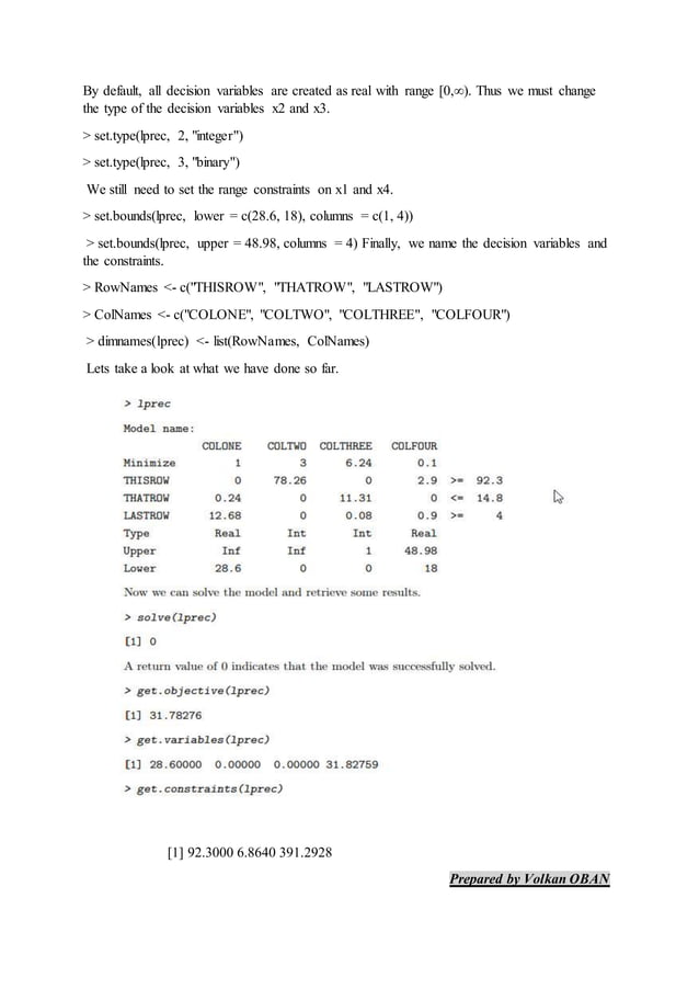 Linear programming wi̇th R | PDF