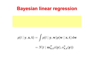 Bayesian linear regression Predictor for future observations is also Guassian (again result from 2.3.3): 