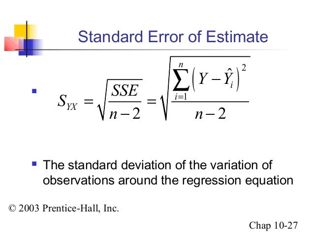 how to calculate standard error of regression