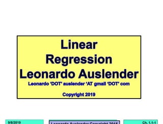 Leonardo Auslender –Ch. 1 Copyright Ch. 1.1-1
9/8/2019
 