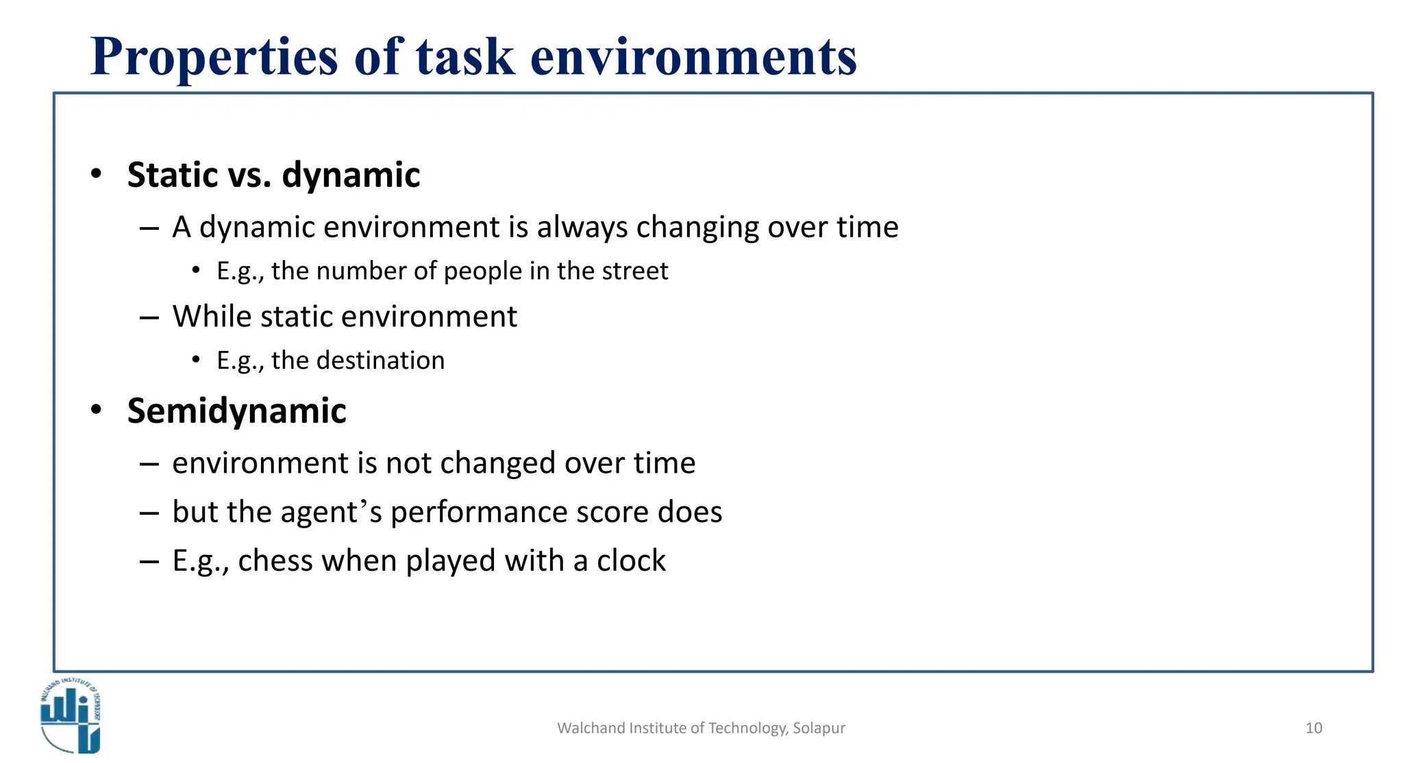 properties of the task environment in artificial intelligence system | PPTX