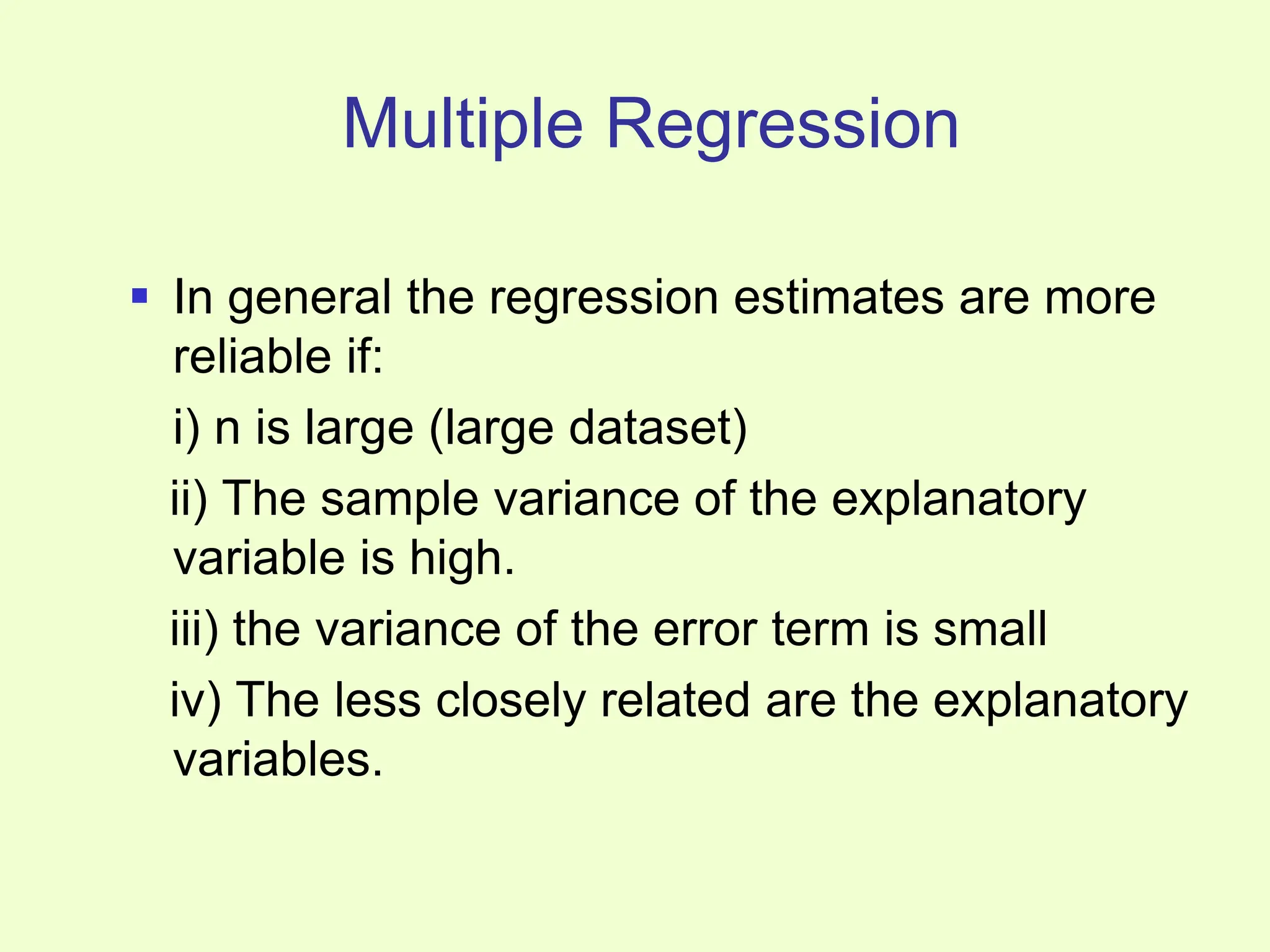 linear Regression, multiple Regression and Annova | PPT