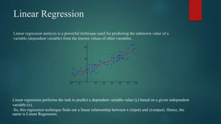 Linear regression model | PPT image.