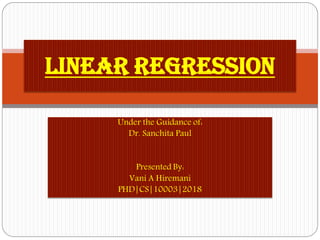 Linear Regression Presentation.pdf Linear regression | PDF