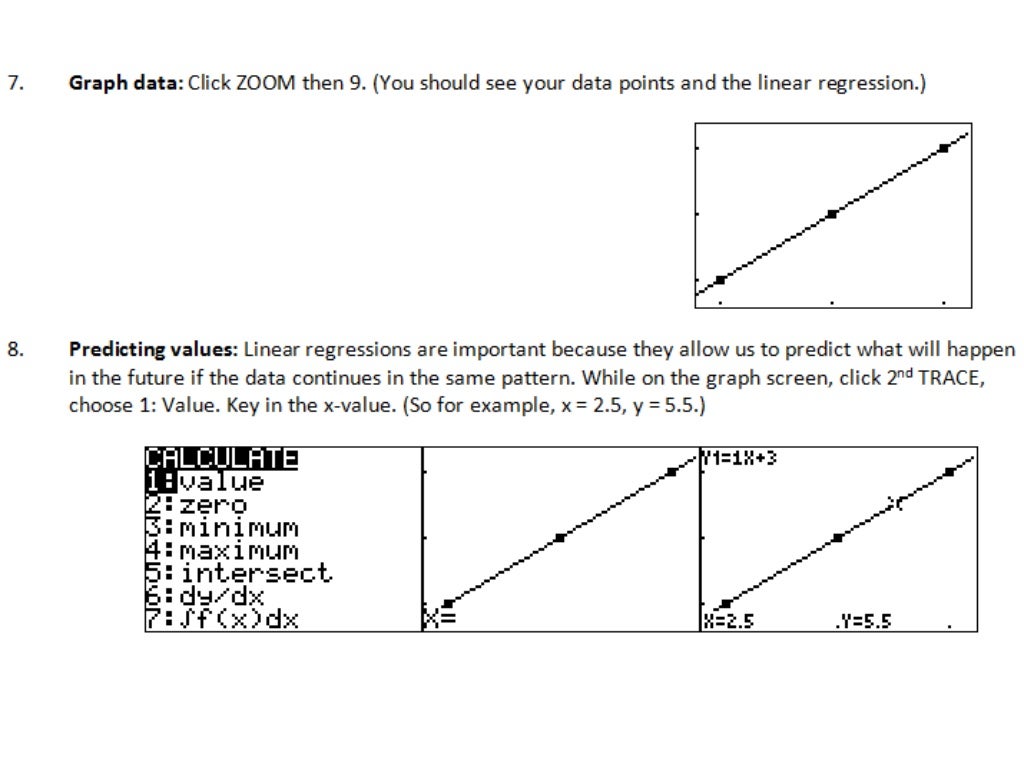 Linear Regressions in Calculator