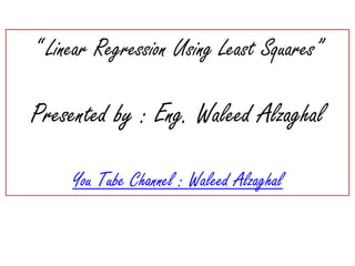 Linear regression using least squares | PDF