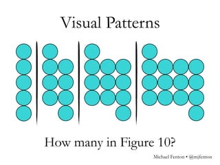 How many in Figure 10?
Visual Patterns
Michael Fenton • @mjfenton
 