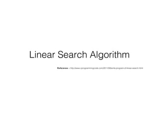 Linear search Algorithm | PPT | Search | Internet