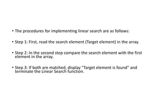 Linear Search for design and analysis of algorithm | PPT