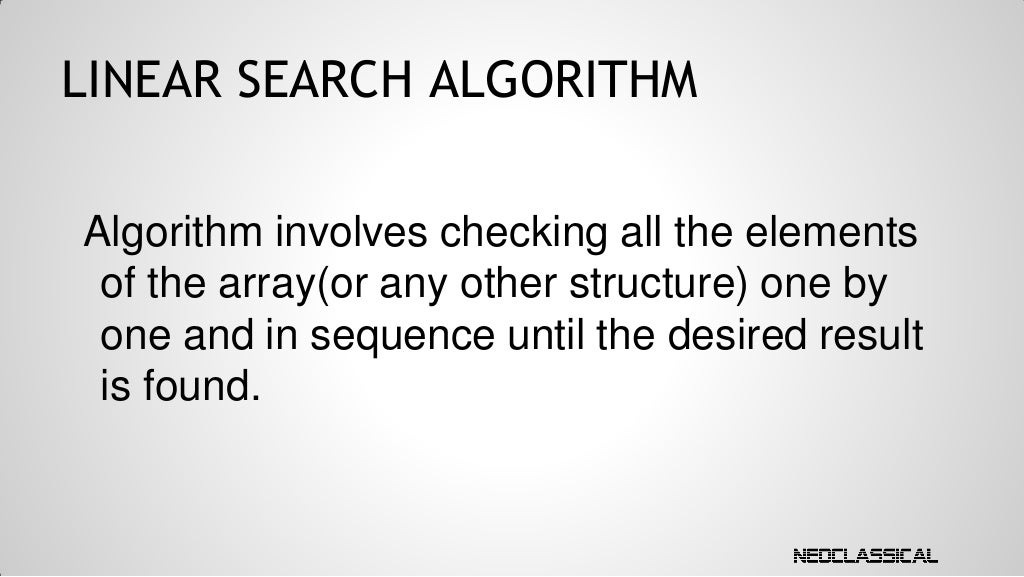 Linear search algorithm