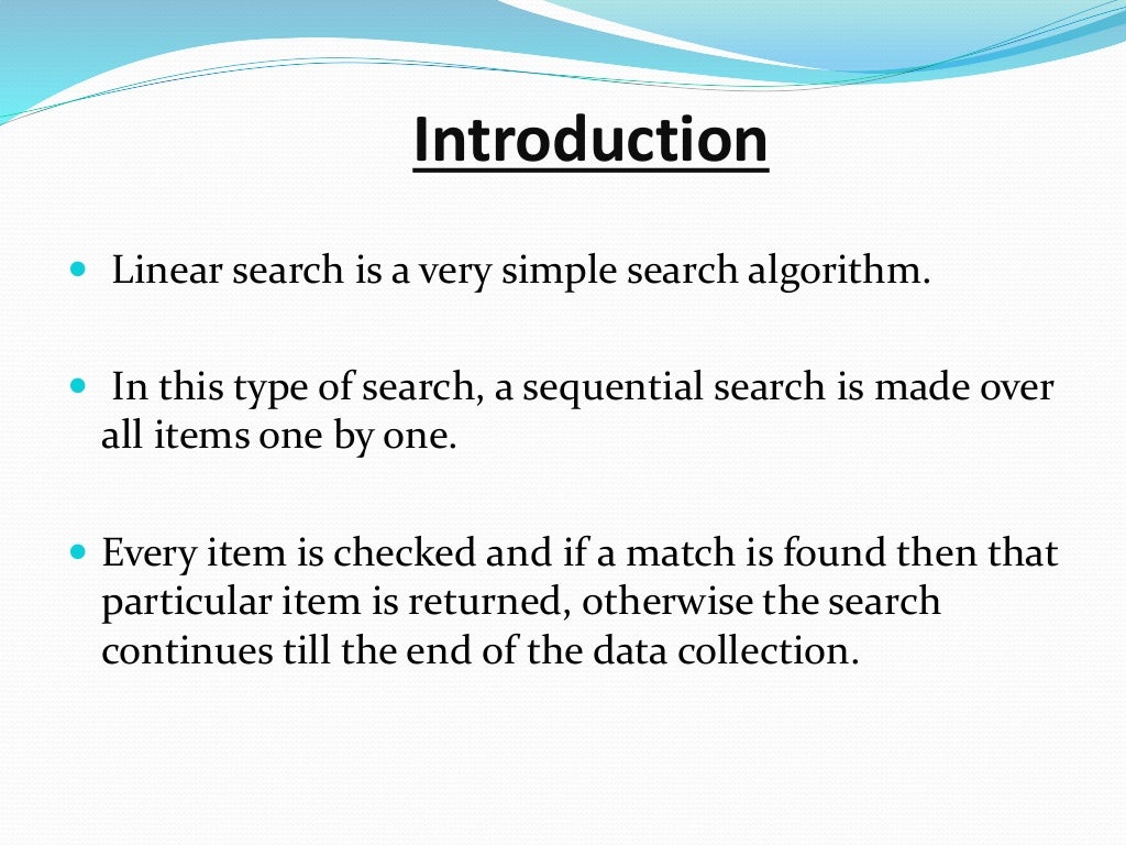 Linear search in ds