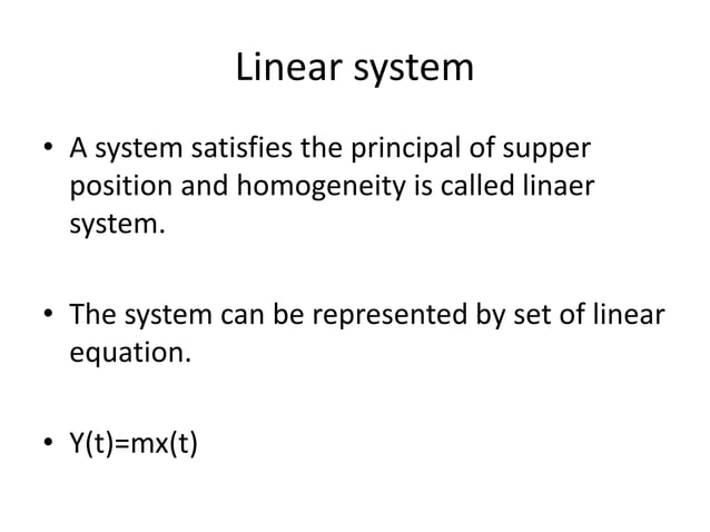 Linear system explanation is given the ppt presentation | PPT