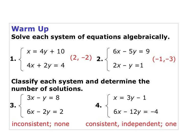 How To Solve Systems Of Equations Algebraically - Tessshebaylo