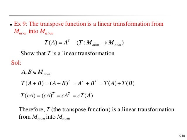 Linear Transformations And Matrices