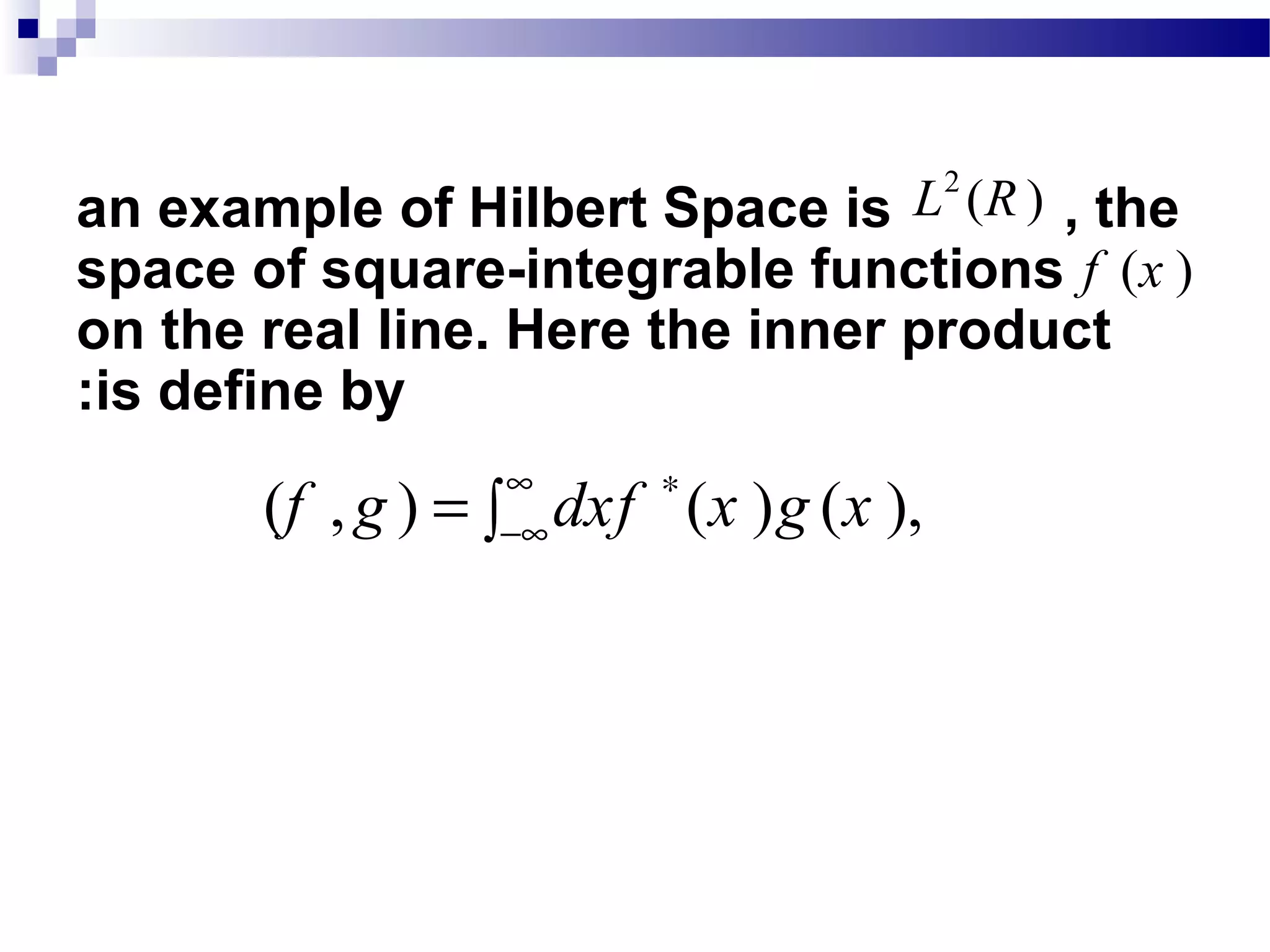 Linear Space Examples Linear vector space | PPT