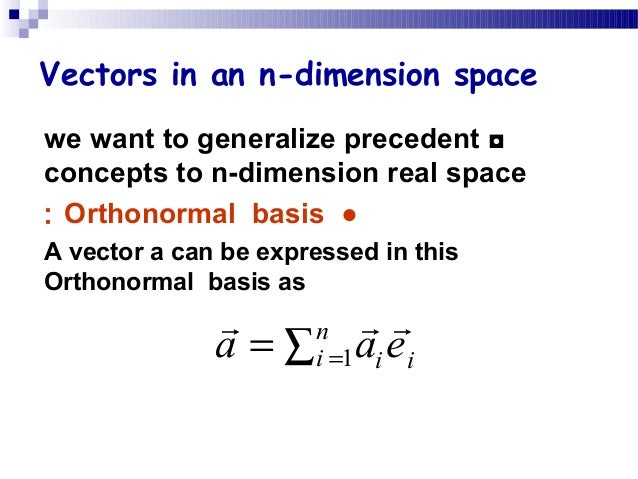 Linear vector space