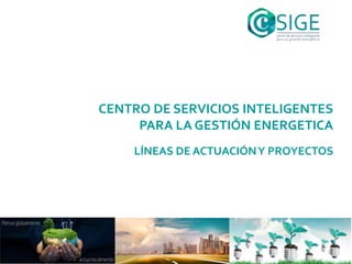 CENTRO DE SERVICIOS INTELIGENTES 
PARA LA GESTIÓN ENERGETICA 
LÍNEAS DE ACTUACIÓN Y PROYECTOS 
1 
 