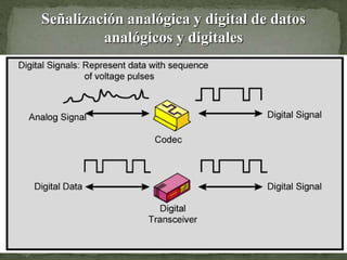 Señalización analógica y digital de datos
analógicos y digitales
 