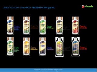 Facebook El Oasis “Al Sistema Integral Sano”
LINEATOCADOR · SHAMPOO · PRESENTACIÓN 500 ML
Shampoo
de Chile
para cabello de...