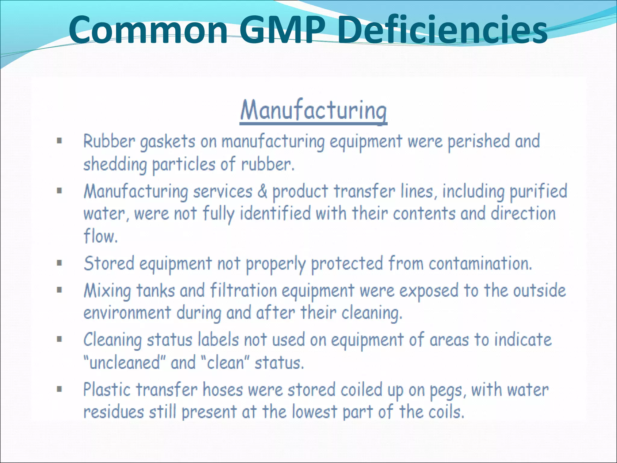 Common GMP Deficiencies

 