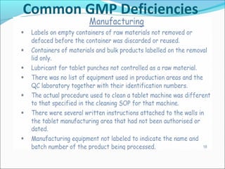 Common GMP Deficiencies

 