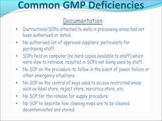 Common GMP Deficiencies

 