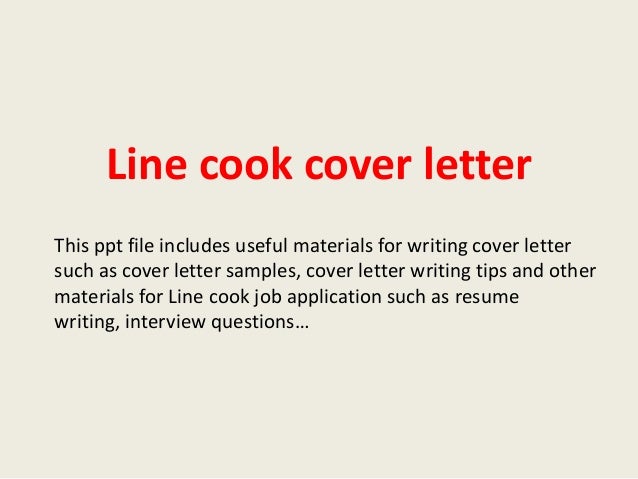 Line Cook Cover Letter