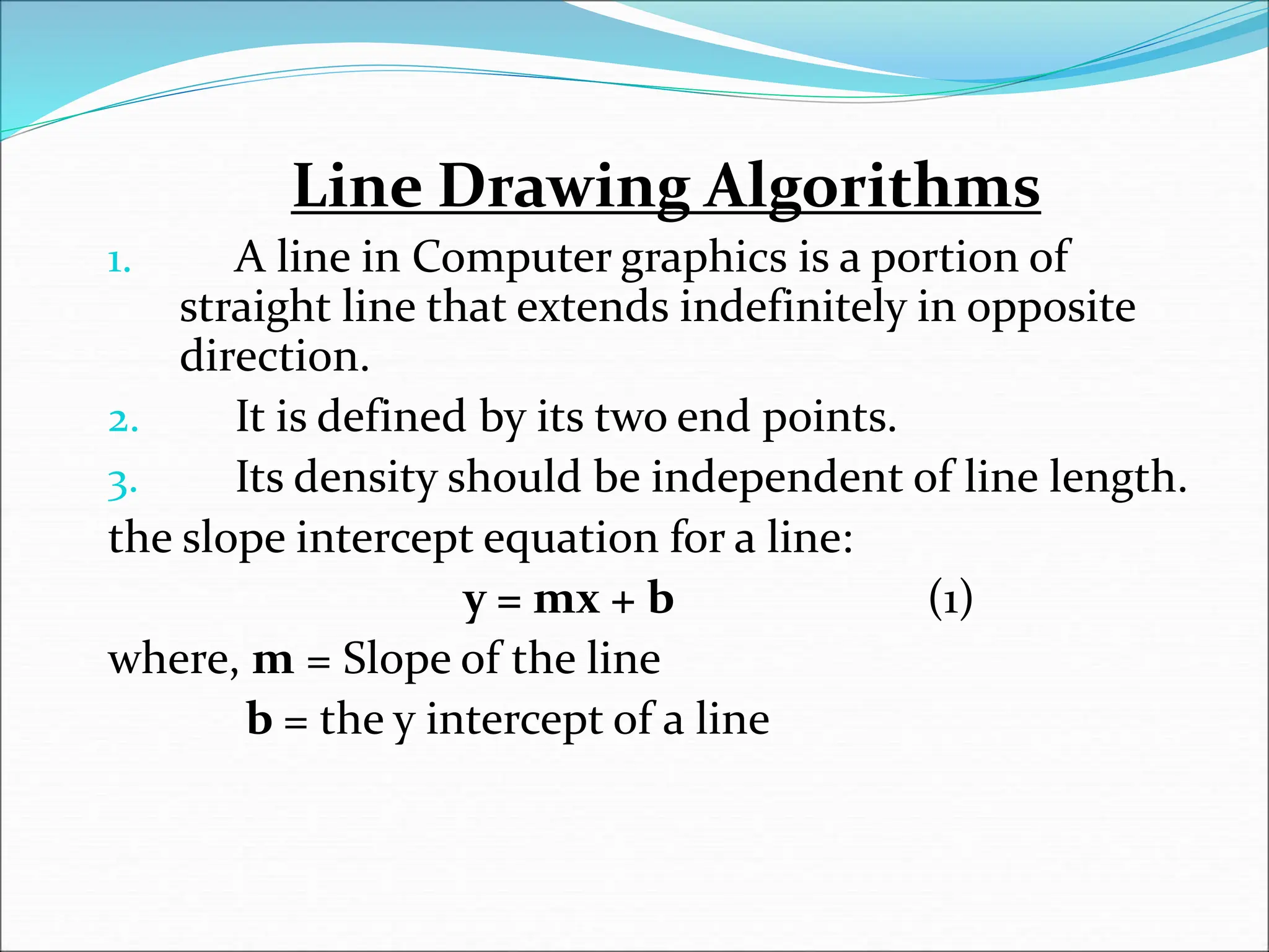 Computer graphics LINE DRAWING algorithm.pptx | Computing | Technology ...