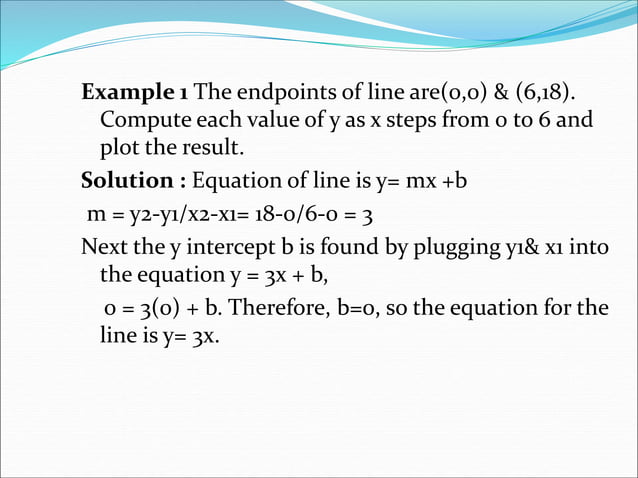 Computer graphics LINE DRAWING algorithm.pptx | Computing | Technology ...