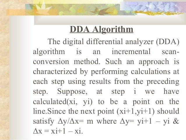 Dda Line Drawing Algorithm Steps : Line drawing algo