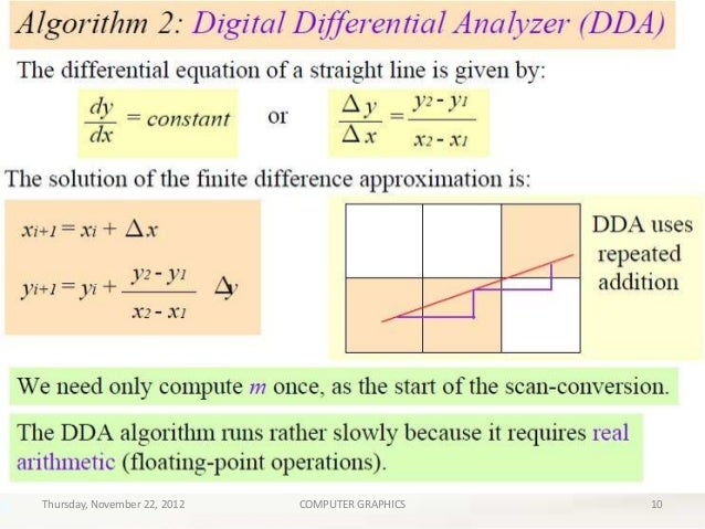 Dda Line Drawing Algorithm Advantages And Disadvantages : Line drawing algorithms