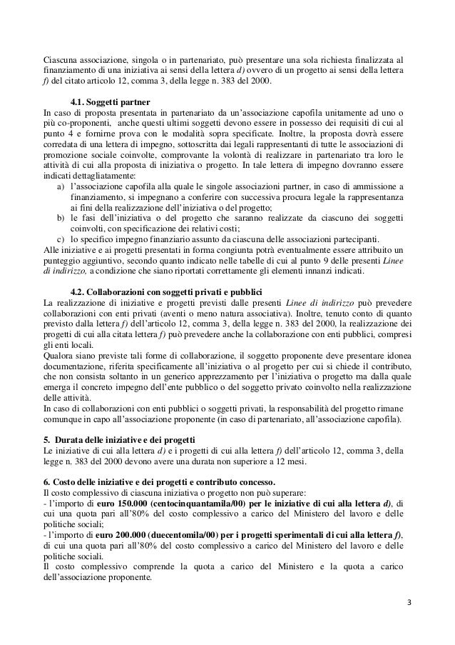 Progetti Sperimentali 2015 Di Associazioni Di Promozione Sociale