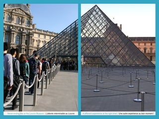 Never-ending line at the Louvre Museum / L’attente interminable au Louvre A different experience at the right time! / Une ...