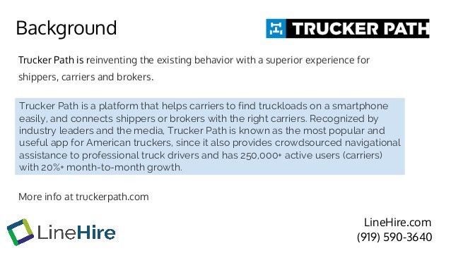 Linehire Business Case Trucker Path